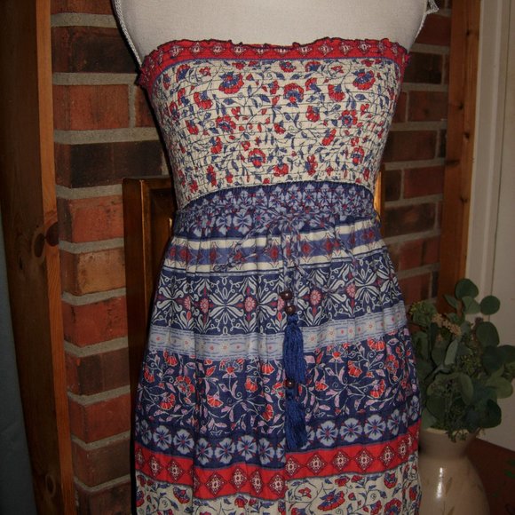 Motherhood Maternity Floral Maxi Dress - Red and Blue - Picture 2 of 5